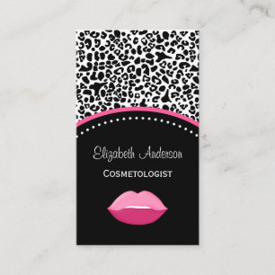 Tarjeta De Visita Salón de Cosmética y Belleza Chic con Estampado de