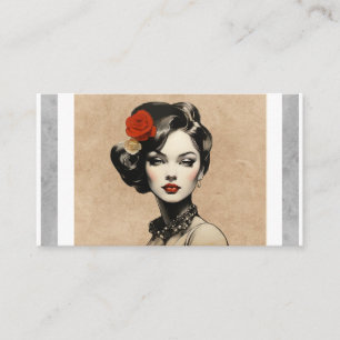 Tarjeta De Visita Salón de Estilista de Peinados de Belleza Vintage 