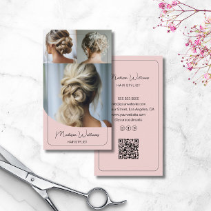 Tarjeta De Visita Salón de Estilista de Pelo Personalizado 3 Fotos Q