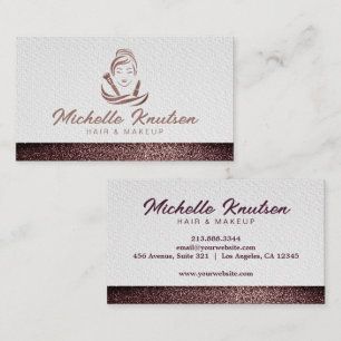 Tarjeta De Visita Salón de Estilistas de Maquillaje y Cabello con Br