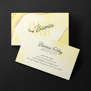 Tarjeta De Visita Salón de Estilistas de Pelo de Ágata con Brillo de