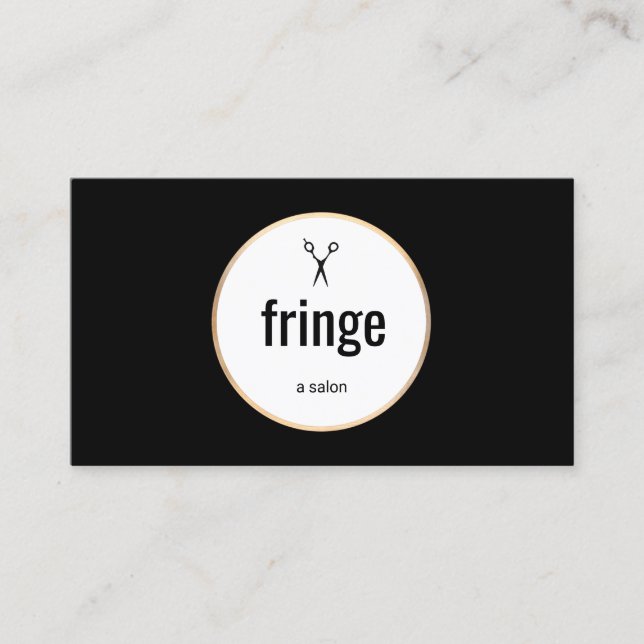 Tarjeta De Visita Salón de estilo audaz moderno negro y blanco (Anverso)