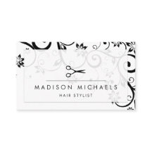 Salón de estilo de Hair-Scissor Blanco Negro