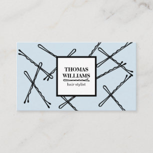 Tarjeta De Visita Salón de estilo de peluquería de Bobby Pins negro 