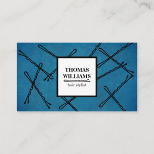 Tarjeta De Visita Salón de estilo de peluquería de Bobby Pins negro 