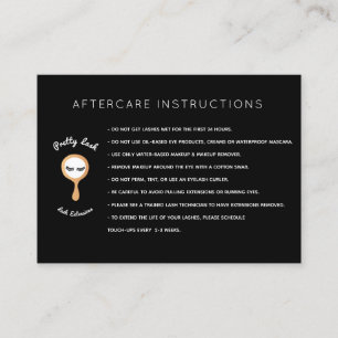 Tarjeta De Visita Salón de extensiones AfterCare para Lash