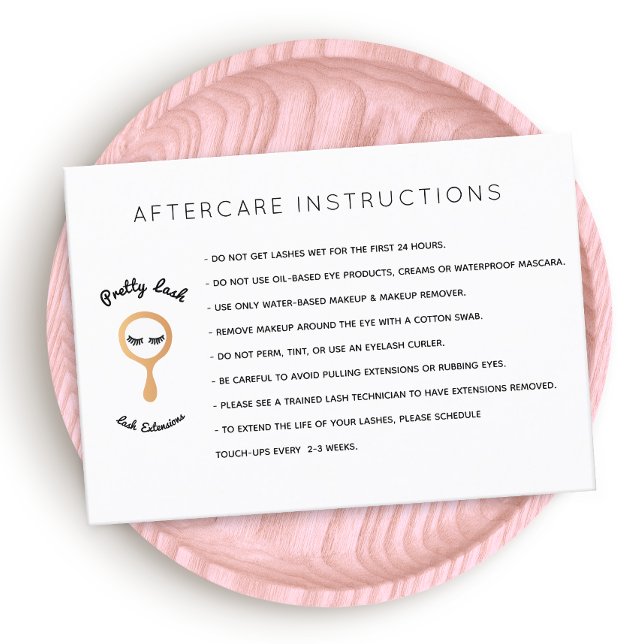 Tarjeta De Visita Salón de extensiones AfterCare para Lash (Subido por el creador)