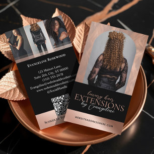 Tarjeta De Visita Salón de Extensiones de Pelo de Lujo Arco Foto Ros