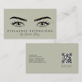 Tarjeta De Visita Salón de Extensiones de Pestañas Minimalistas Estr