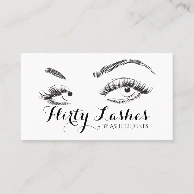 Tarjeta De Visita Salón de Extensiones Eyelash (Anverso)