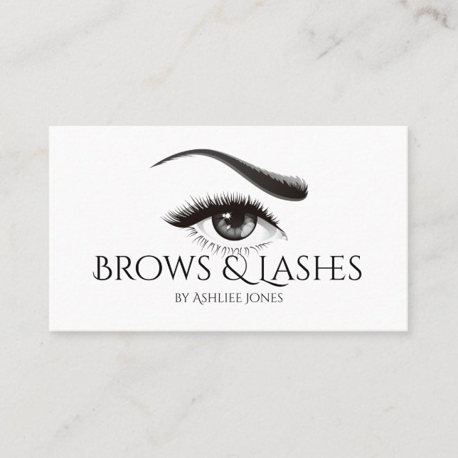 Tarjeta De Visita Salón de Extensiones Eyelash y Microblando (Anverso)