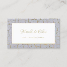 Tarjeta De Visita Salón de Gray Gold Cracked Paint