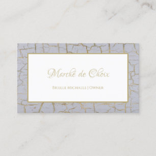 Tarjeta De Visita Salón de Gray Gold Cracked Paint