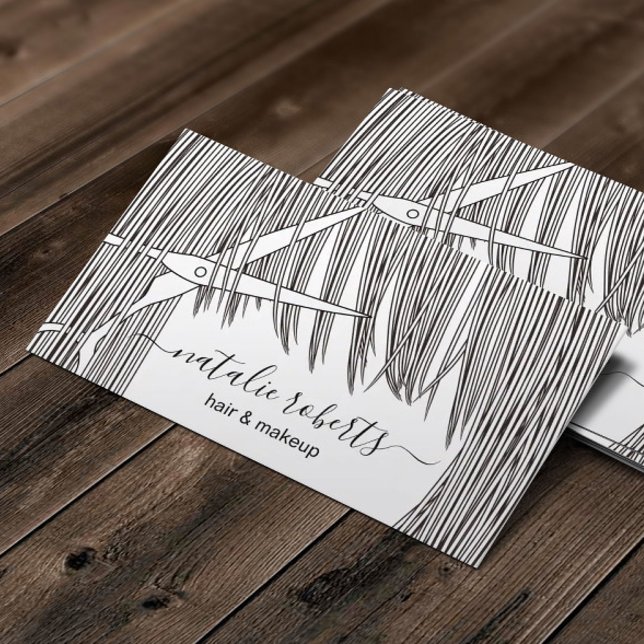 Tarjeta De Visita Salón De ilustracion De Pelo Y Sensación De Estili (Subido por el creador)