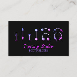 Tarjeta De Visita Salón de joyas púrpura rosa Body Piercing Studio