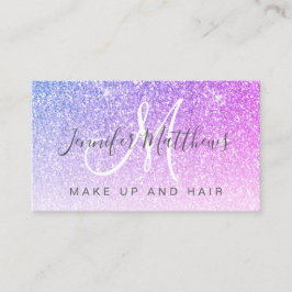 Tarjeta De Visita Salón de maquillaje de artista rosa morado Purpuri