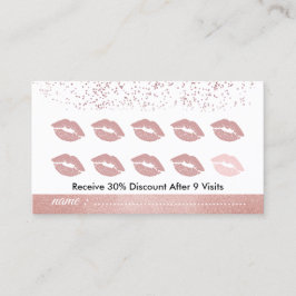 Tarjeta De Visita Salón de Maquillaje de Labios Punch Lealtad