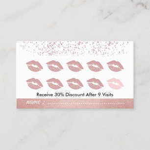 Tarjeta De Visita Salón de Maquillaje de Labios Punch Lealtad