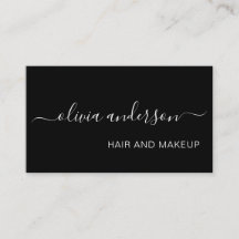 Salón de maquillaje de pelo simple negro y blanco