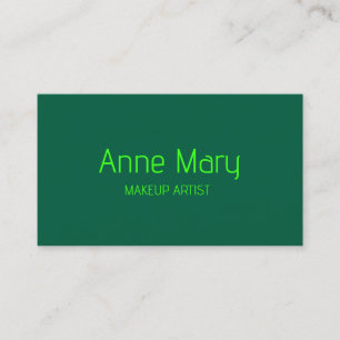 Tarjeta De Visita Salón de maquillaje de un Personalizado verde Neon
