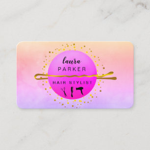 Tarjeta De Visita Salón de maquillaje elegante de pelo Verde azulado