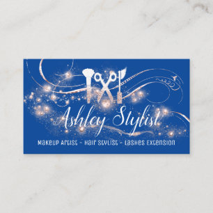 Tarjeta De Visita Salón de maquillaje Eyelash Royal Blue Rosa
