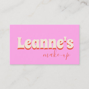 Tarjeta De Visita Salón de Maquillaje Groovy en Negrita Uñas de Moda