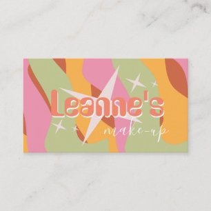 Tarjeta De Visita Salón de Maquillaje Groovy Uñas Estrella de Moda