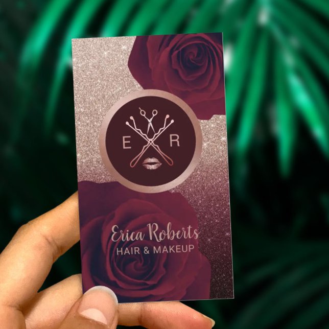 Tarjeta De Visita Salón de maquillaje Rosa floral moderno Ombre Ombr (Subido por el creador)