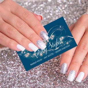 Tarjeta De Visita Salón de maquillaje Salón de pelo Eyelash Rosa azu