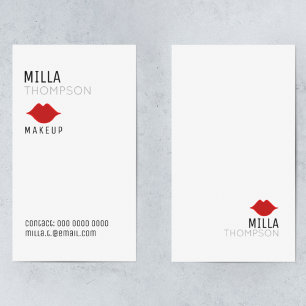 Tarjeta De Visita Salón de maquillaje vertical simple profesional bl