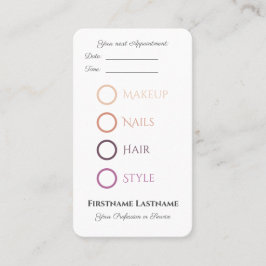 Tarjeta De Visita Salón de maquillaje y belleza Cita para servicios