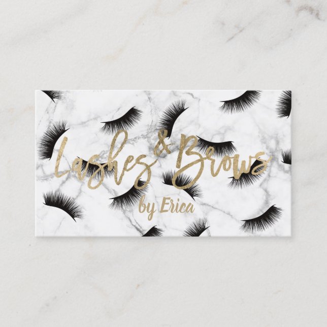 Tarjeta De Visita Salón de mármol elegante del artista de maquillaje (Anverso)