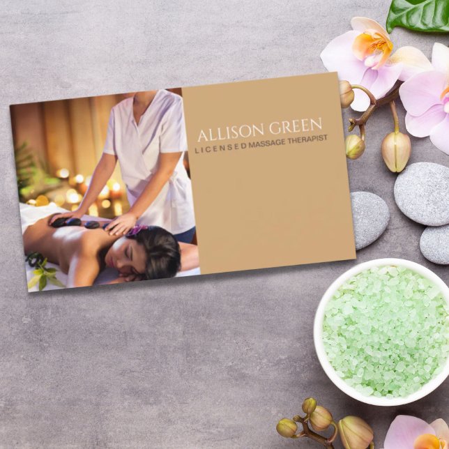 Tarjeta De Visita Salón de masaje Beauty SPA Acupresión Hot Stone (Beauty SPA Acupressure Hot Stone Massage Salon Business Card)