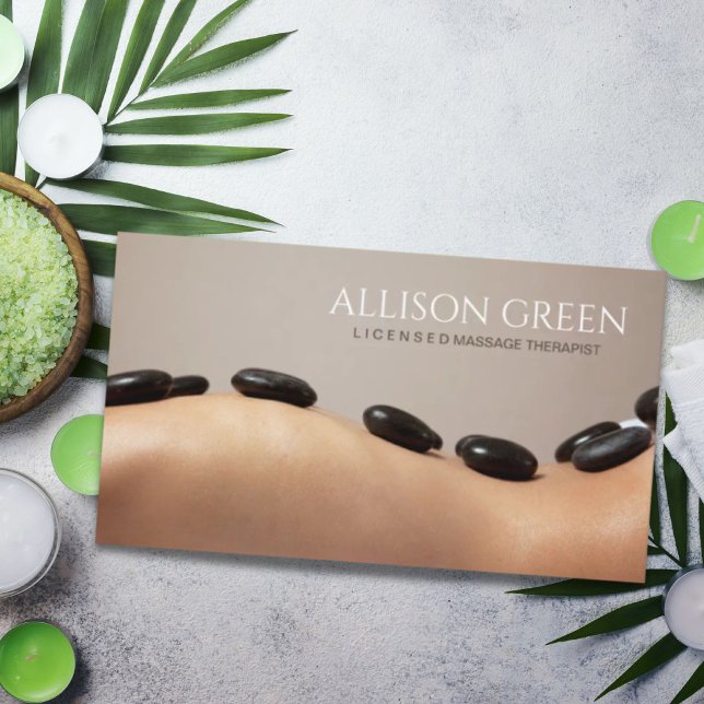 Tarjeta De Visita Salón de masaje Beauty SPA Acupresión Hot Stone (Beauty SPA Acupressure Hot Stone Massage Salon Business Card)