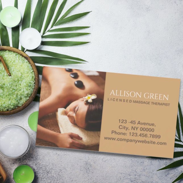 Tarjeta De Visita Salón de masaje Beauty SPA Acupresión Hot Stone (Beauty SPA Acupressure Hot Stone Massage Salon Business Card)