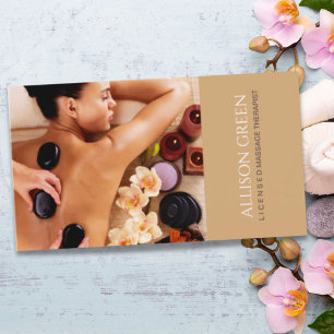 Tarjeta De Visita Salón de masaje Beauty SPA Acupresión Hot Stone