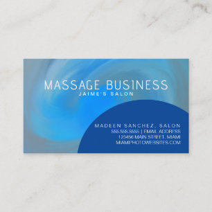 Tarjeta De Visita Salón de Masajes Abstracto Diseñador Azul