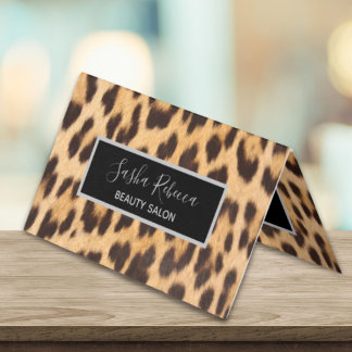 Tarjeta De Visita salón de moda belleza SPA estilista huella leopard