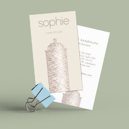 Tarjeta De Visita Salon de moda de la serie plateada de pelo estilis