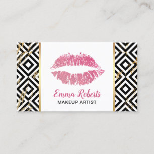 Tarjeta De Visita Salón de moda de los labios de las rosas fuertes