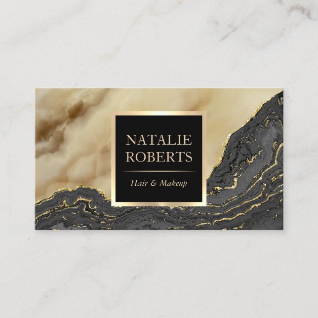 Tarjeta De Visita Salón de moda del artista de maquillaje de oro Hai (Anverso)
