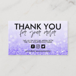 Tarjeta De Visita Salón de moda morado Purpurina gracias