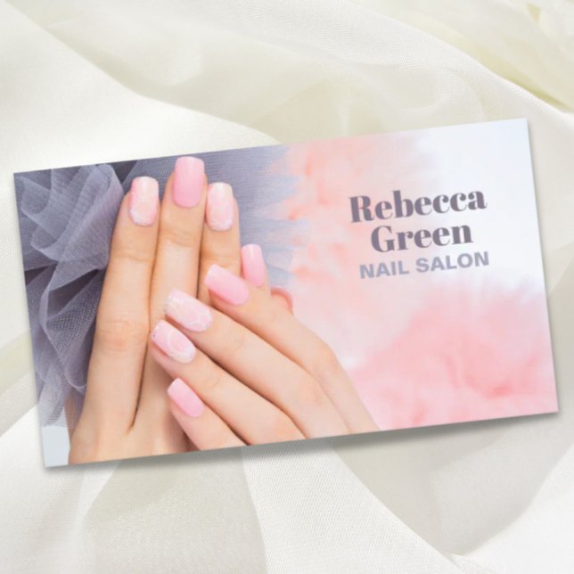 Tarjeta De Visita Salón de Nales Moderno de Belleza Manicurista Arti (Modern Beauty Manicurist Nail Artist Nail Salon Business Card)