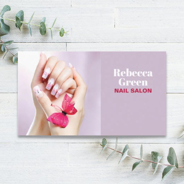 Tarjeta De Visita Salón de Nales Moderno de Belleza Manicurista Arti (Modern Beauty Manicurist Nail Artist Nail Salon Business Card)