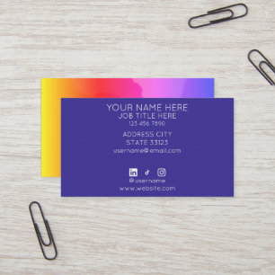 Tarjeta De Visita Salón de Noche Colorida