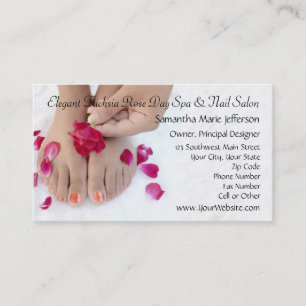 Tarjeta De Visita Salón de Pedicura de Rosa Fuchsia Bonita