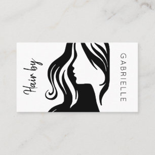 Tarjeta De Visita Salón de pelo blanco negro moderno para la próxima