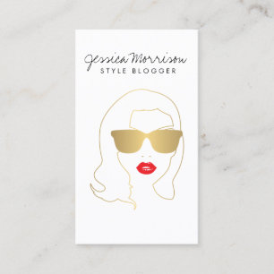Tarjeta De Visita Salón de pelo, bloguero estilo, Chica de belleza o