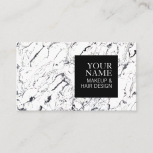 Tarjeta De Visita Salón de pelo de mármol blanco elegante del
